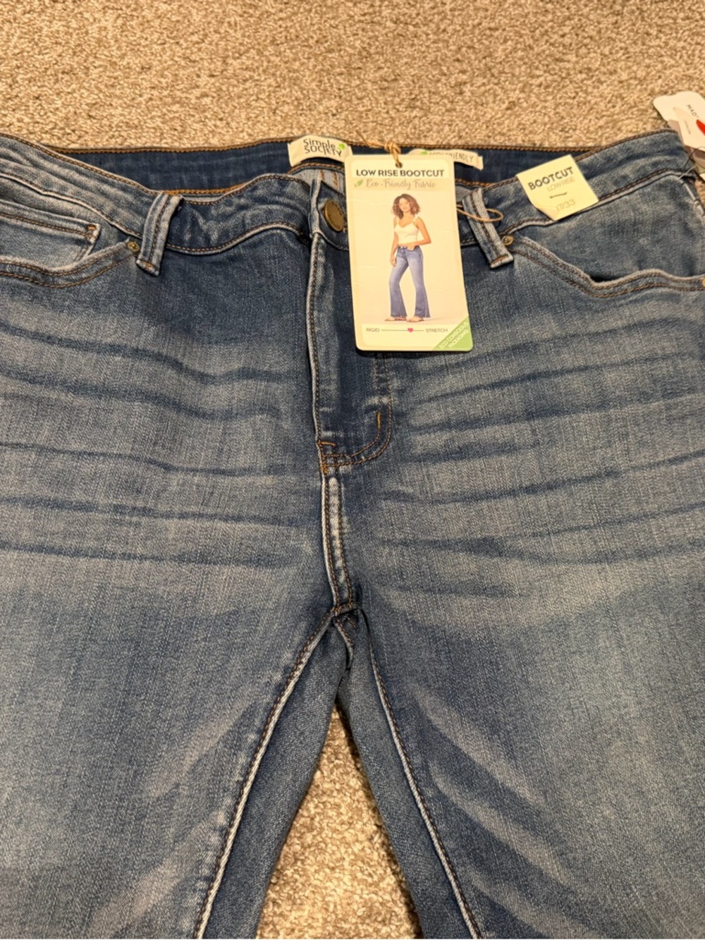 Simple Society Low Rise Bootcut Flare Women’s Jeans - eco friendly stretch New